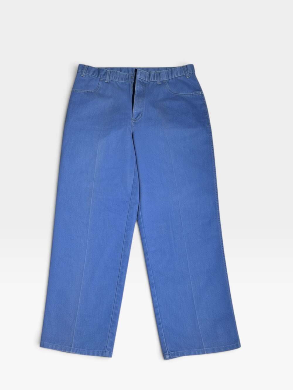 Towncraft Vintage Blue Denim Wide Leg Trouser Pants Size 36x30